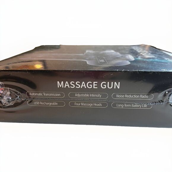 SMS Massage Gun 4 Heads USB Rechargeable Lithium Battery White MSRP $169 - Picture 3 of 3